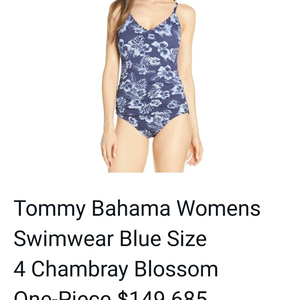 🎀CLEARANCE🎀 NWT TOMMY BAHAMA Picot trim Swim Bathing 👙 SUIT. Designer $149 - Picture 5 of 7